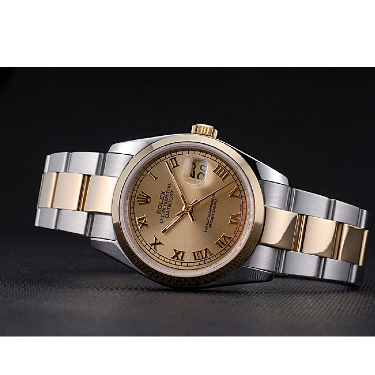 Aaa replica Stainless Gold 622265 Gold Dial Datejust Rolex And Case Steel 1026